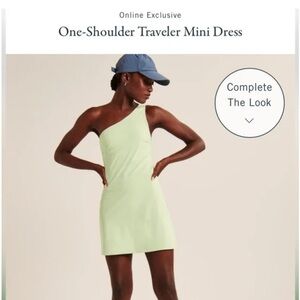 NWT One-Shoulder Traveler Mini Dress in Light Green